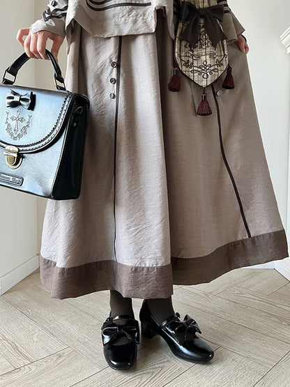 Sophisticated Lolita Black Mid Heels in PU Leather with Bow Details & Ornate Heart Fastener