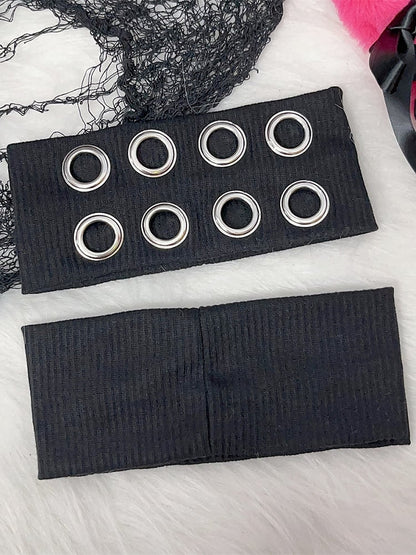 Black Y2K Pop Punk Cutout Details Hairband