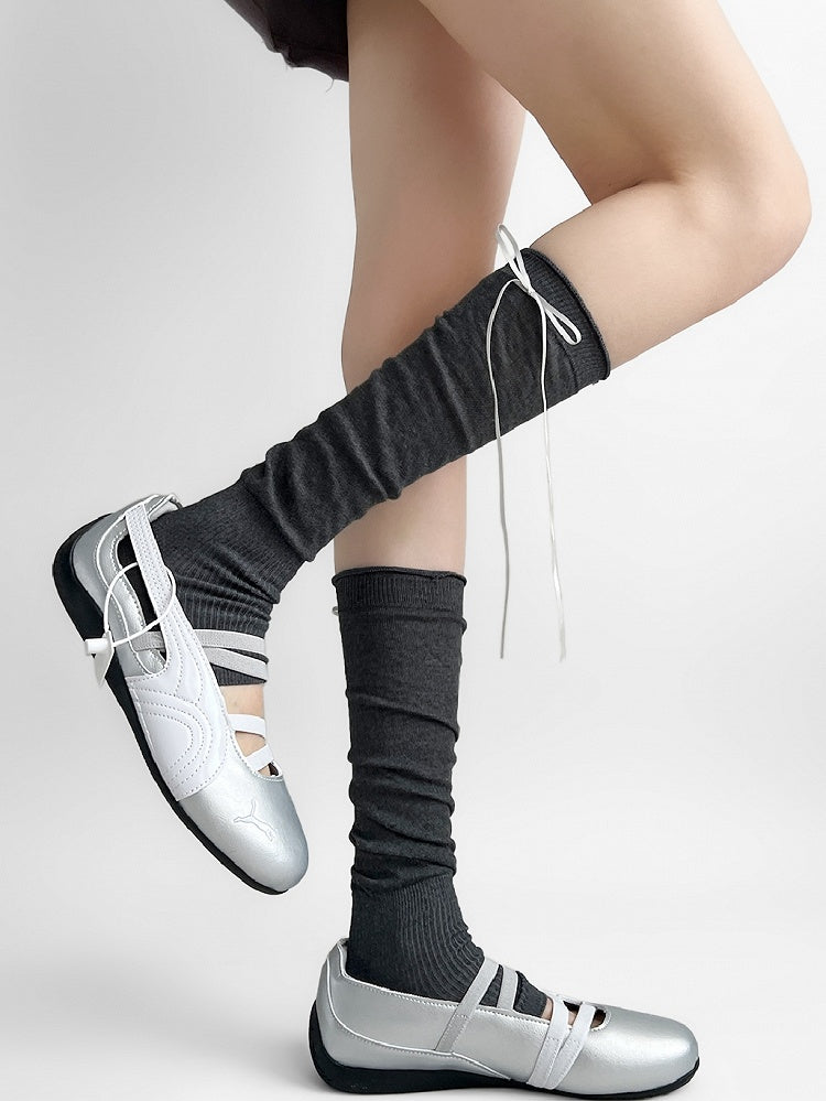 7 Color Options Self-tie Bowknot Leg Sleeves