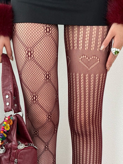5 Color Options Y2K Asymmetrical Design Tights