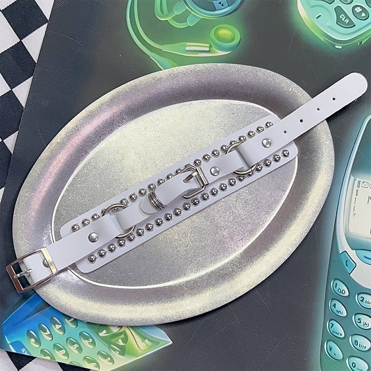 Black/White Pop Punk Circular Ring Charm Bracelet