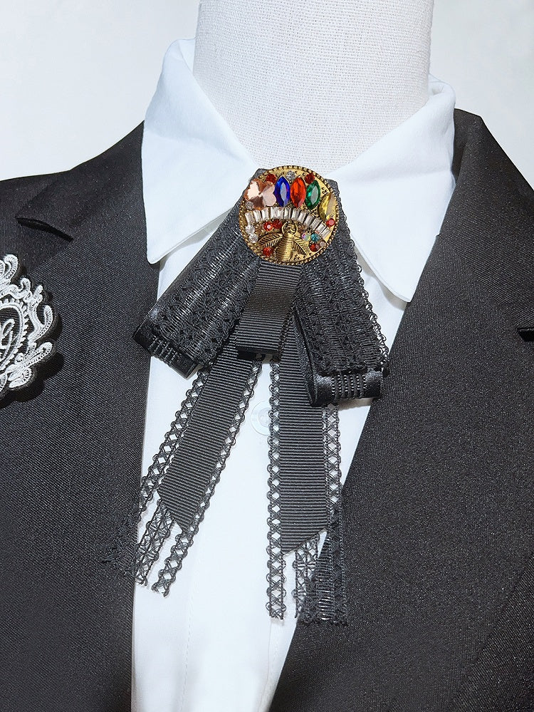 2 Options Black Rhinestone Decorated JK Bow Tie