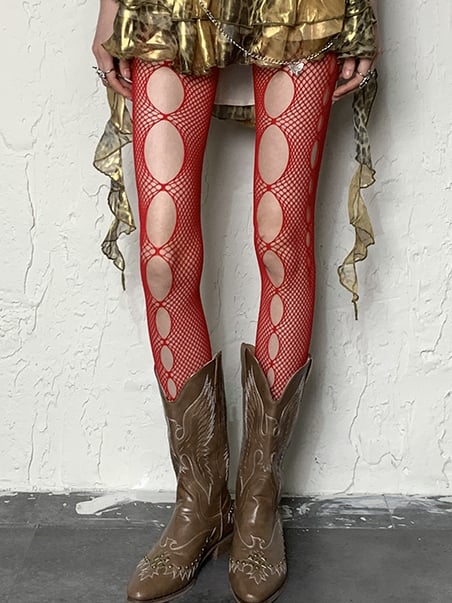 Y2K Cut-out Punk Tights 4 Color Options