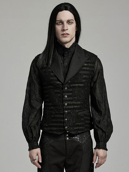 Striped Jacquard Goth Waistcoat