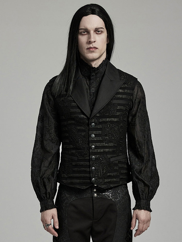 Striped Jacquard Goth Waistcoat