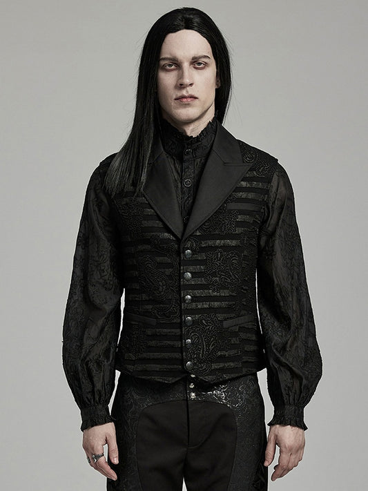 Striped Jacquard Goth Waistcoat