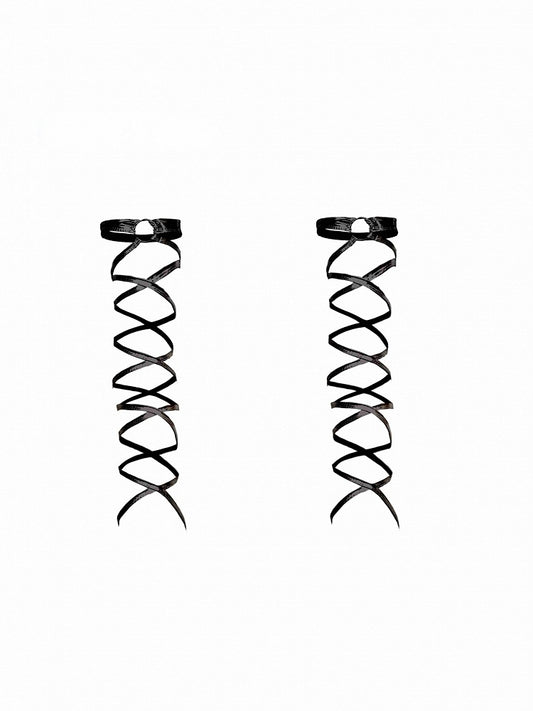 Black/Silver Cyberpunk Leg Straps