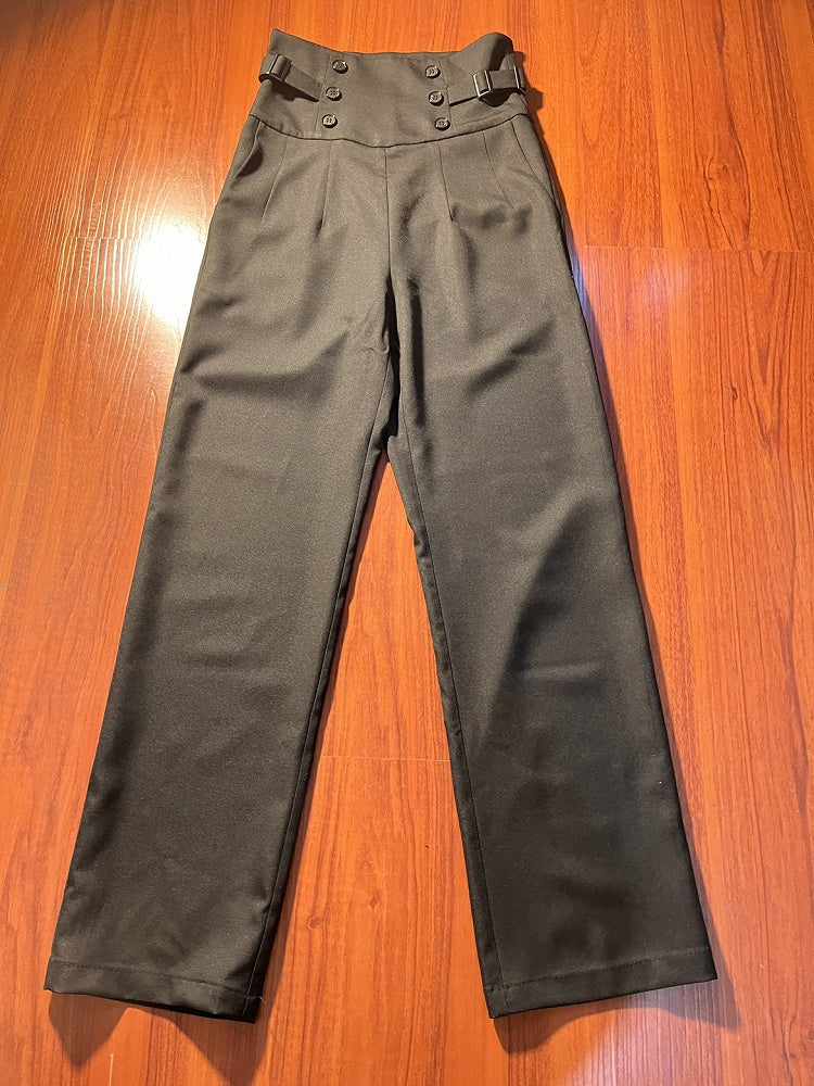 Black Corset Belt High Waist Ouji Fashion Lolita Pants