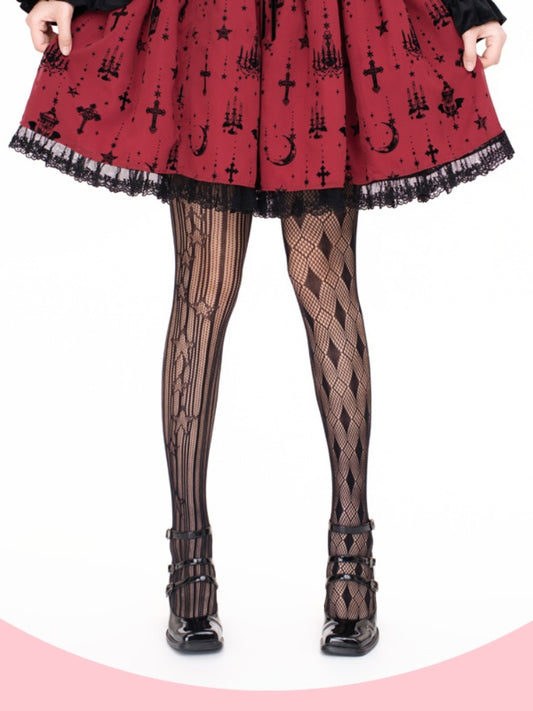 Black Diamond Pattern Lolita Fishnet Tights