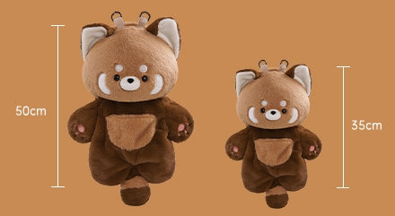 Brown 35cm/50cm Plush Red Panda Backpack Detachable Shoulder Straps