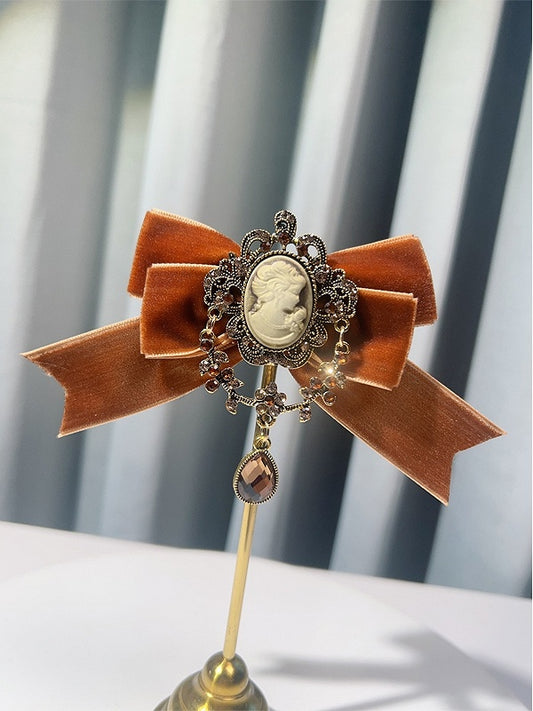 Red/Brown/Black Preppy Style Rhinestone Decorated Bow Tie