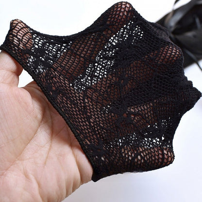 Gothic Punk Black/White Lace-up Sleeves