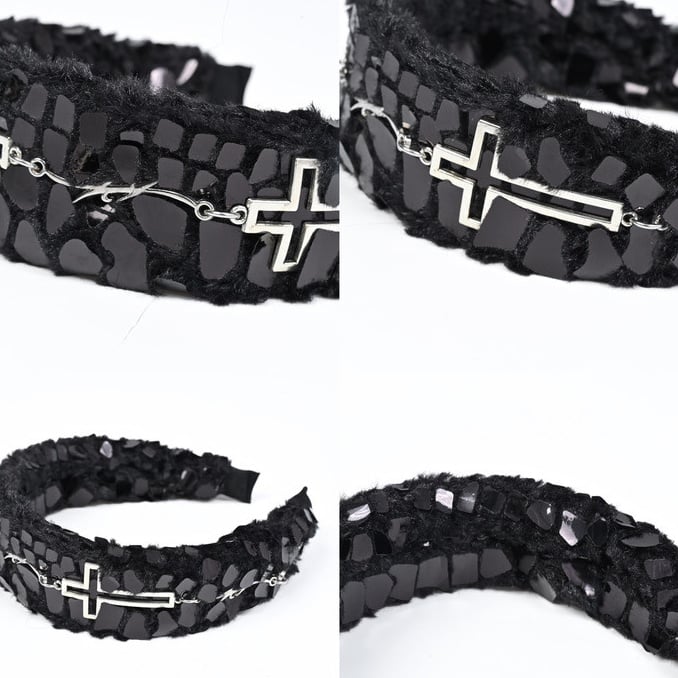 Gothic Cross Snake Skin Design Black KC