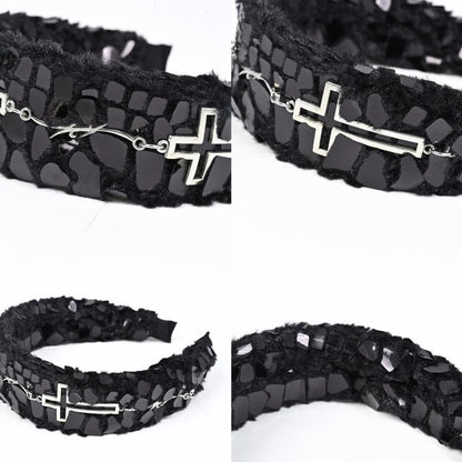 Gothic Cross Snake Skin Design Black KC