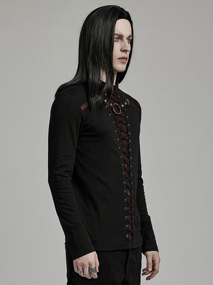 Black and Red Punk Handsome T-shirt