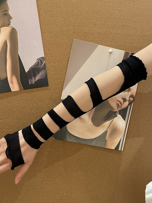 Black/White Y2K Lolita Ruffled Cuffs Bandage Sleeves