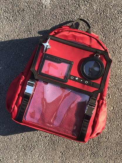 Black & Red Stars Large Capacity Ita Backpack