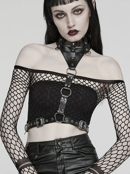 Black Punk Choker Harness