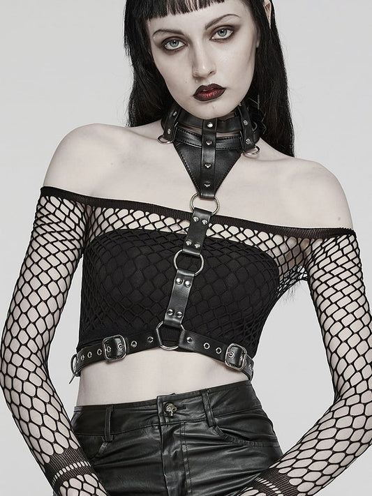 Black Punk Choker Harness