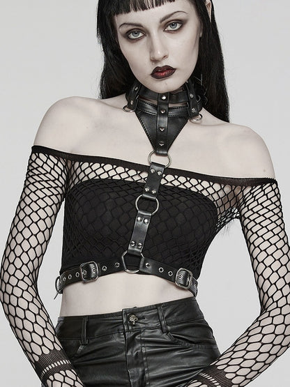 Black Punk Choker Harness