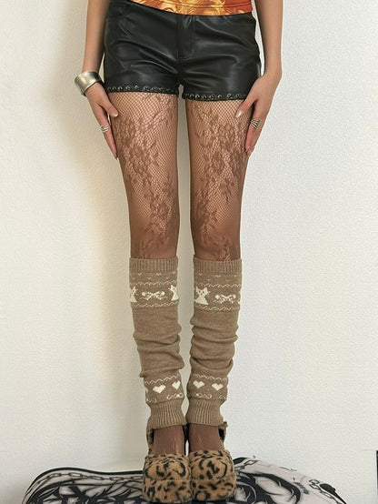 5 Color Options Y2K Floral Pattern Tights
