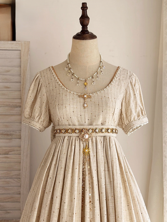 Square Rhinestone Accents Gold Waist Chain