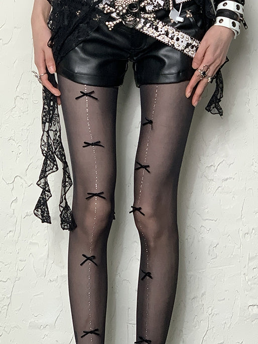 Y2K Bowknot Tights 4 Color Options