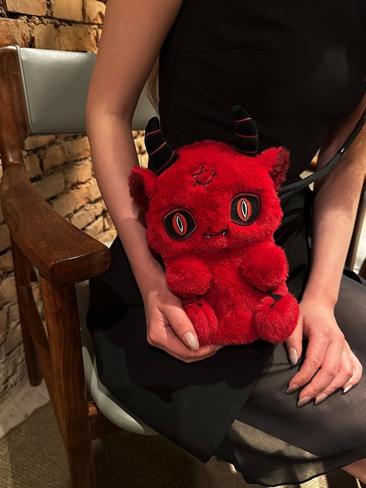 Red Devil Y2K Gothic Plush Doll Bag