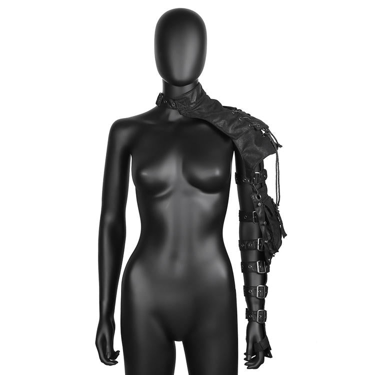 Gothic Punk Black One Shoulder Arm Bag with Buckle Straps