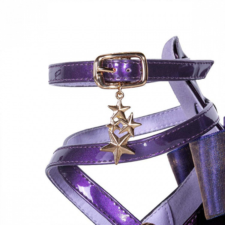 Star Sea Shimmer Purple High Heels Bow at Back