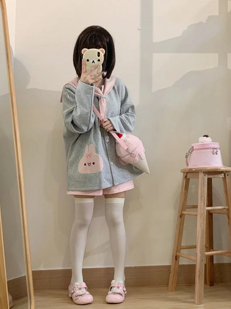 Yume Kawaii Pink Ice Cream-shaped Plush Crossbody Bag