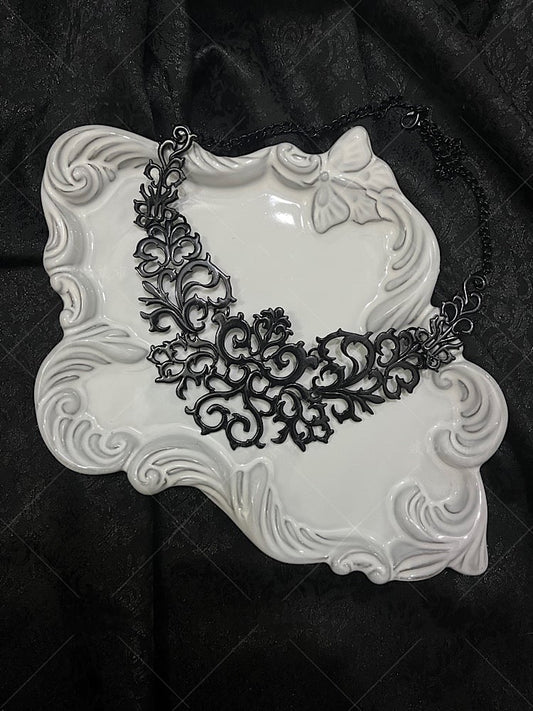 Gothic Black Choker / Butterfly Earrings