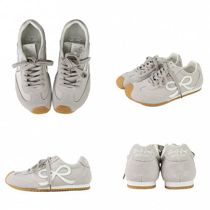 Gray Bowknot Design Front Lace-up Ties Sneakers