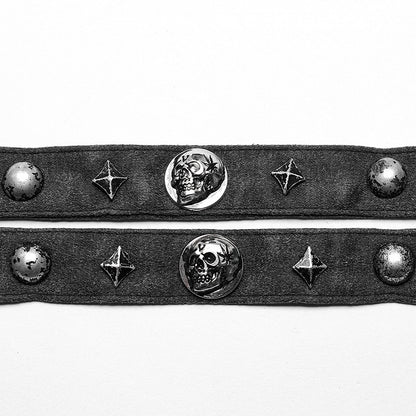 Gray Punk Rivet Choker