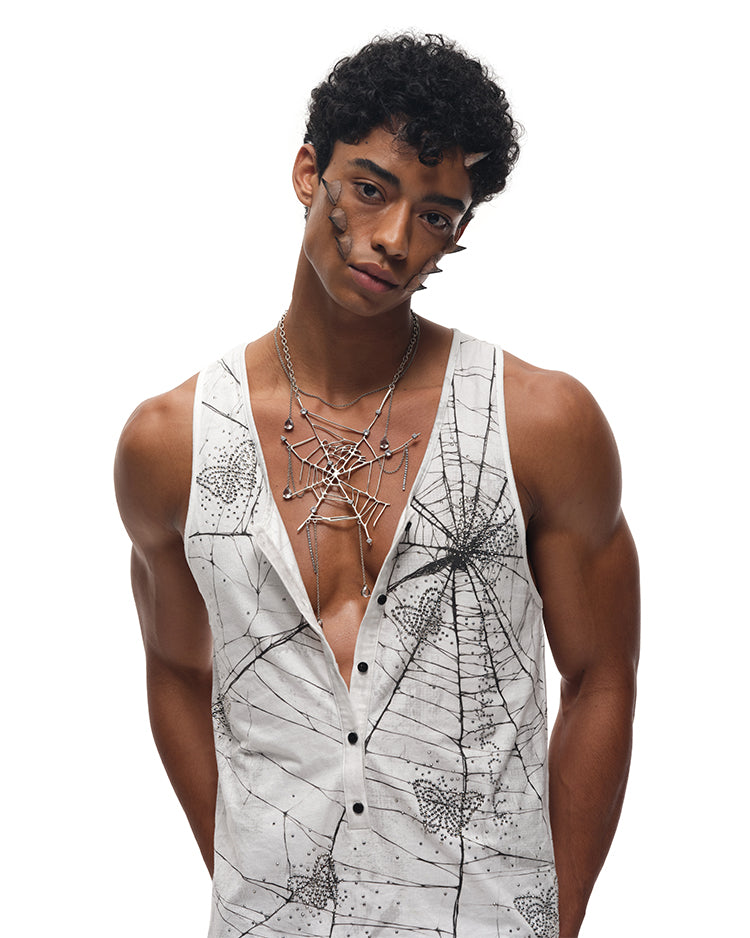 Dripping Spider Web Necklace