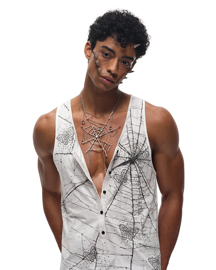 Dripping Spider Web Necklace