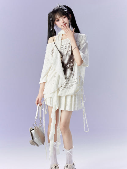 Light Apricot Wasteland Punk Short Skirt