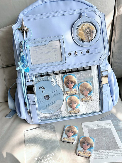Light Blue Stars Large Capacity Ita Backpack