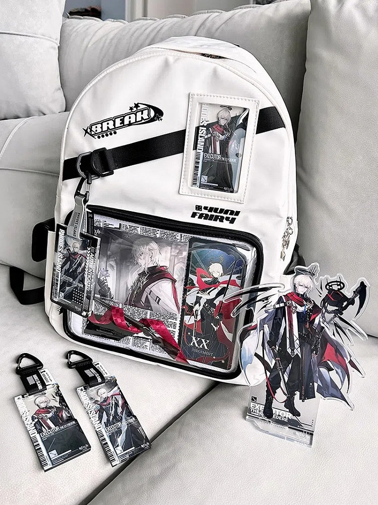 White Large Capacity Star Decoration Unisex Daily Ita Backpack