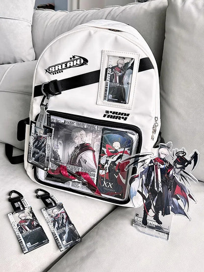 White Large Capacity Star Decoration Unisex Daily Ita Backpack