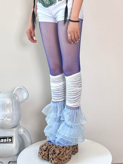 11 Color Options Rhinestone Decorated Fishnet Tights