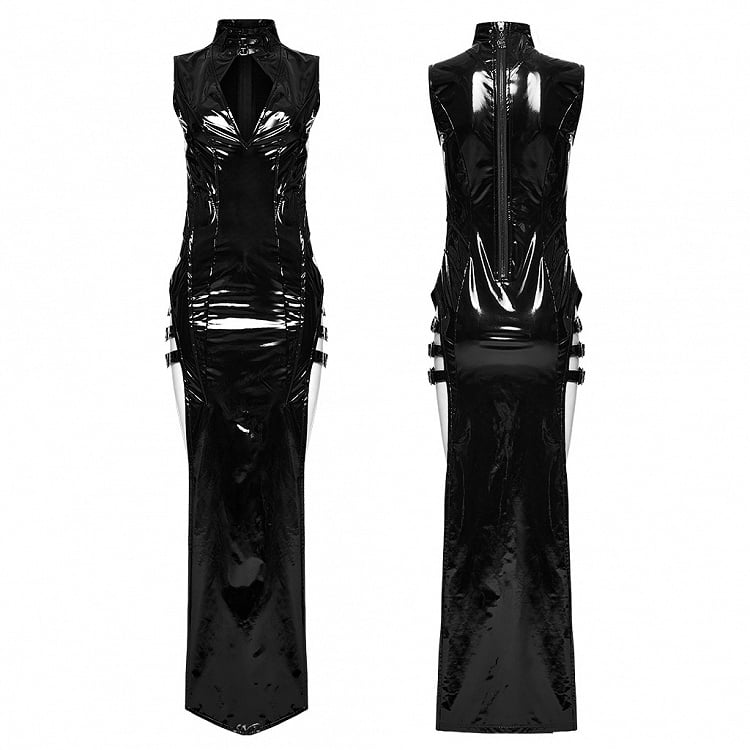 Black Sexy Punk Slit Dress