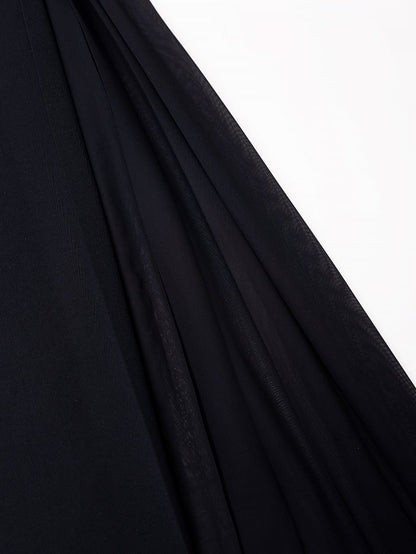 Black High Waist Flowing Pleated Chiffon Panels Wide-leg Pants