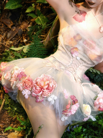 Fairy Floral Petticoat with Bloomer Shorts Lining