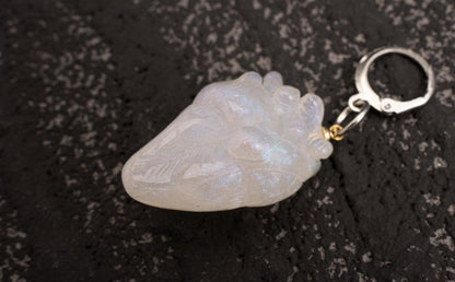 Gothic White Heart Earrings