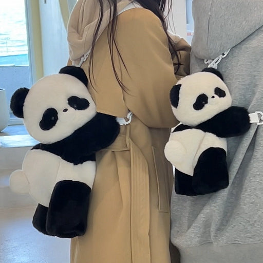 Cute Giant Panda Black and White 42cm Plush Backpack/Crossbody