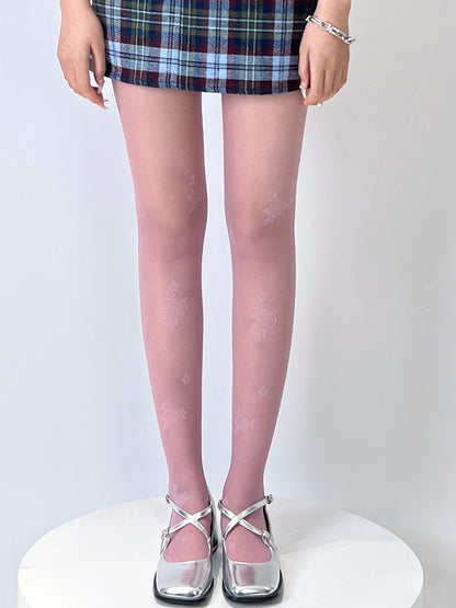 4 Color Options Rosette Pattern Tights