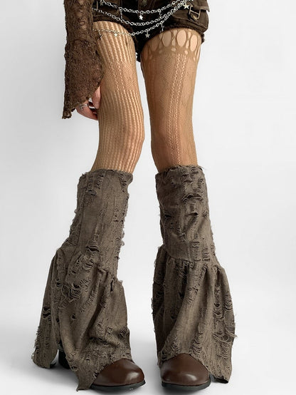 Brown Wasteland Punk Leg Warmers