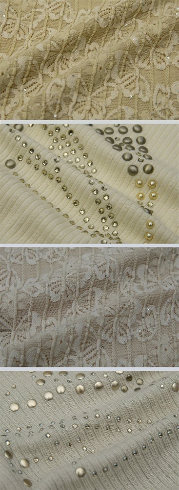 Floral Design Light Khaki Butterfly Jacquard Top