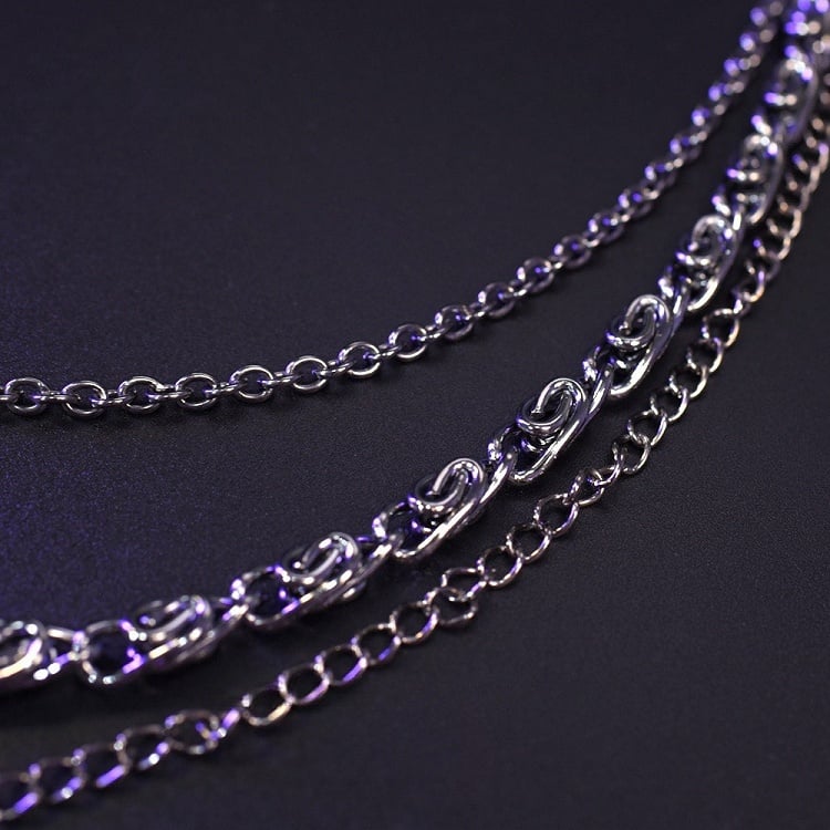 Black Waist Chain + Black Star Details Waist Belt